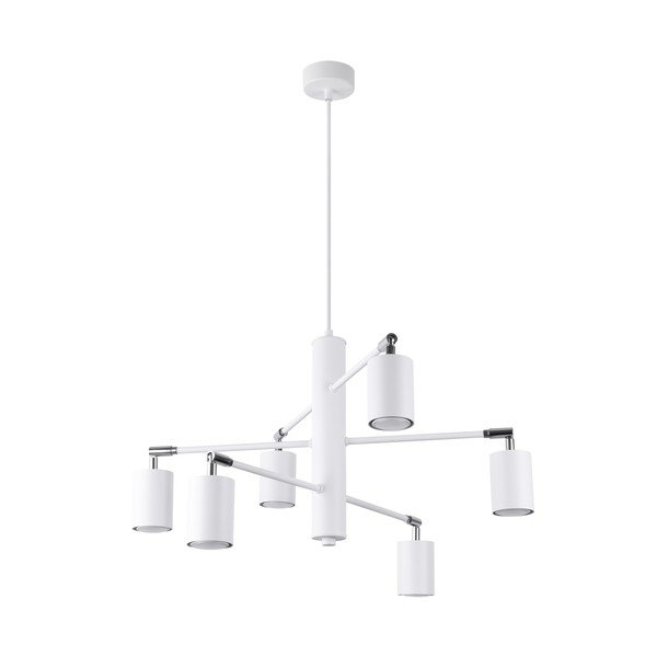 Biele kovové závesné svietidlo Virta – Sollux