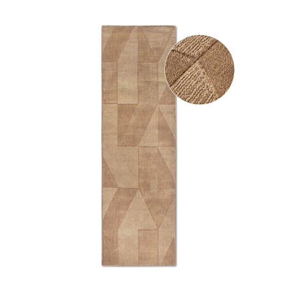 Béžový ručne tkaný vlnený behúň 80x250 cm Ursule – Villeroy&Boch