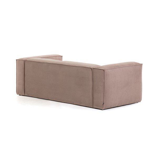 Ružová menčestrová pohovka Kave Home Blok, 240 cm-image-3