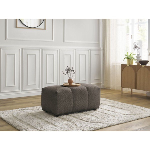 Hnedá podnožka z textílie buklé Roxelane – Bobochic Paris-image-4