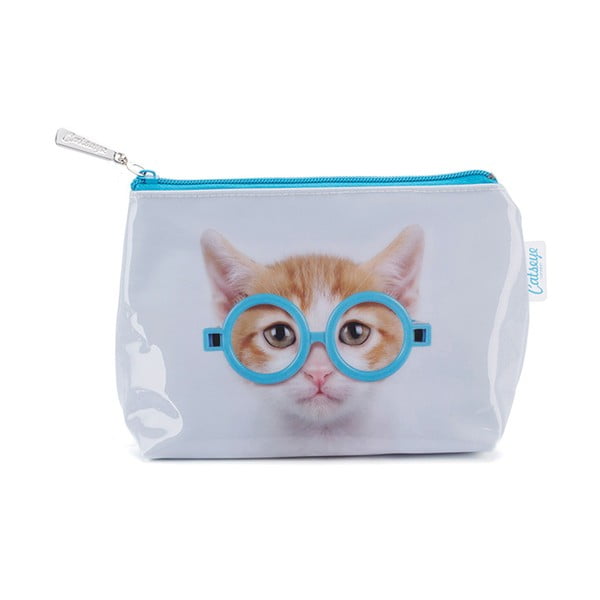 Malá kozmetická taštička Glasses Cat
