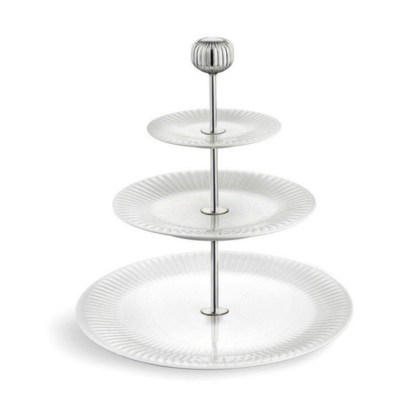 Trojposchodový biely porcelánový etažér Kähler Design Hammershoi Etagere, ⌀ 28 cm
