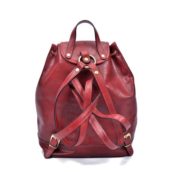 Červený kožený batoh Sofia Cardoni Cindy-image-1