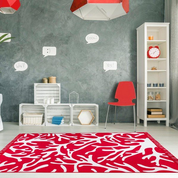 Červeno-biely obojstranný koberec Coral Reef, 120 × 180 cm-image-1