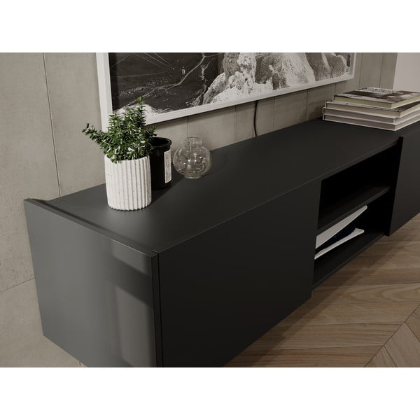 TV stolík v dekore duba v antracitovo-prírodnej farbe 164x35 cm Schlangen – Germania-image-4