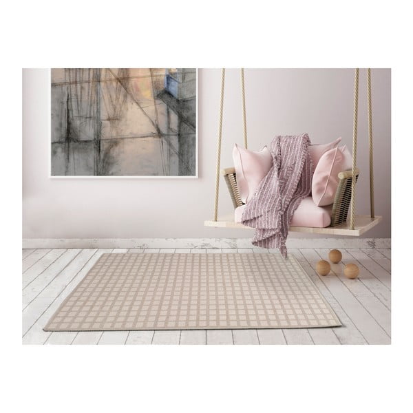 Béžový koberec s prímesou bavlny Universal Dune Linen, 60 × 100 cm