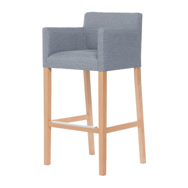 Sivá barová stolička s hnedými nohami Ted Lapidus Maison Sillage
