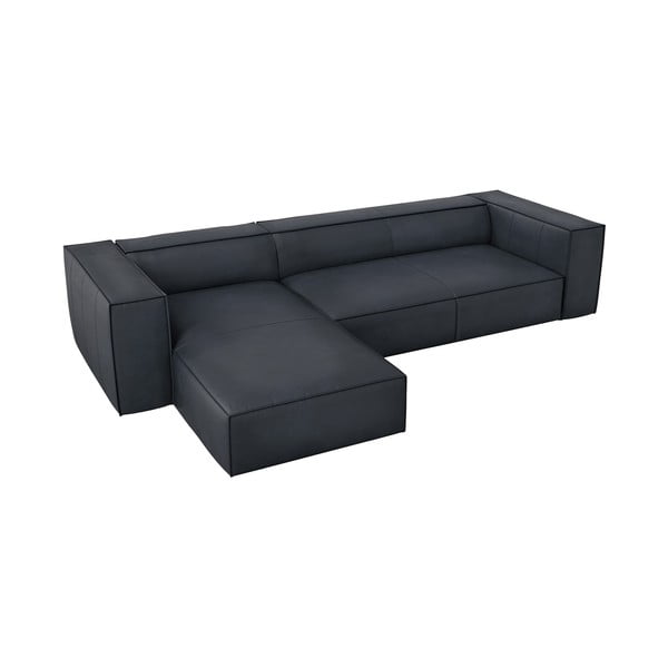 Tmavomodrá kožená rohová pohovka (ľavý roh) Madame – Windsor & Co Sofas-image-2