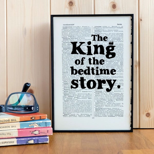 Plagát v drevenom ráme King of the Bedtime Story