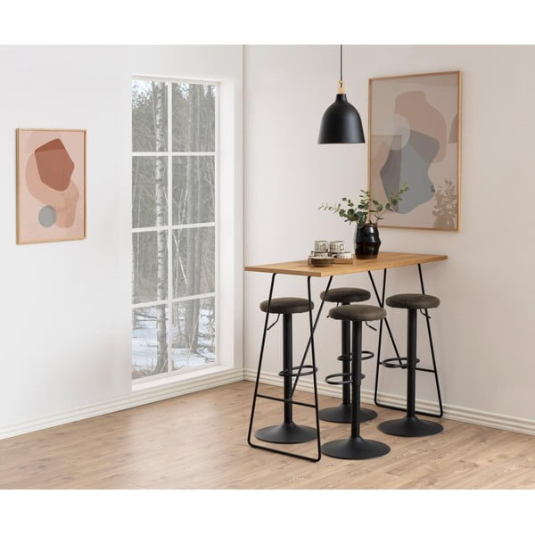 Sivá čalúnená barová stolička s nastaviteľnou výškou (výška sedadla 62 cm) Finch – Actona-image-2