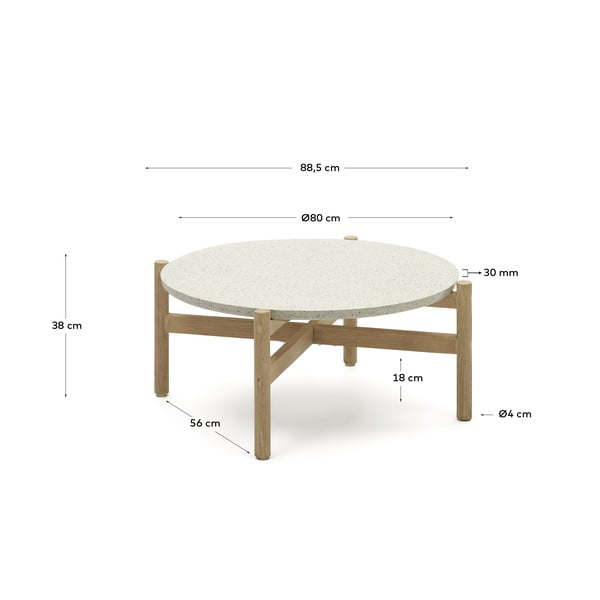 Okrúhly záhradný odkladací stolík s terrazzo doskou ø 88,5 cm Pola – Kave Home-image-4