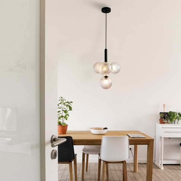 Čierne závesné svietidlo SULION Musa, výška 120 cm-image-1