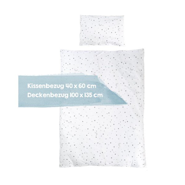 Biele bavlnené detské obliečky do postieľky 100x135 cm Sternenzauber – Roba-image-2