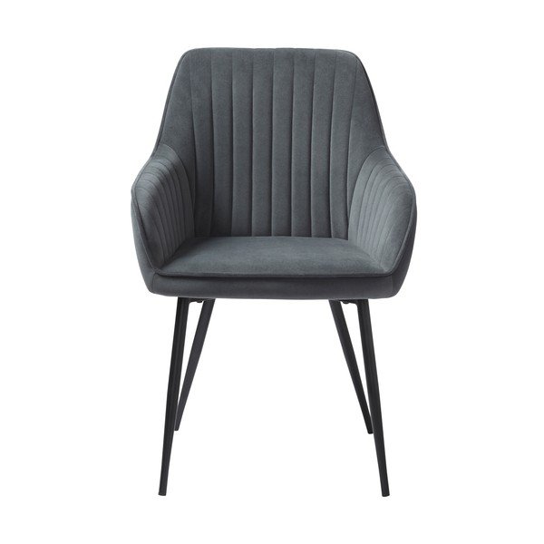 Sivá zamatová jedálenská stolička Melfort – Unique Furniture-image-1