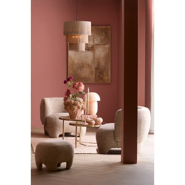 Taupe závesné svietidlo s textilným tienidlom ø 10 cm Malaika – Light & Living-image-2