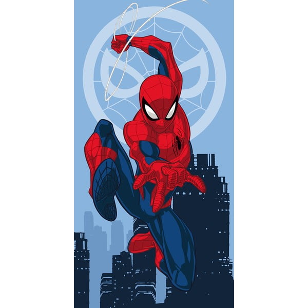 Červeno-modrá bavlnená detská osuška 70x140 cm Spider-man "Jump" – Jerry Fabrics