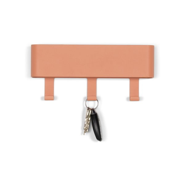 Kovový nástenný vešiak v lososovej farbe s poličkou 27 cm Dax Play – Spinder Design-image-2