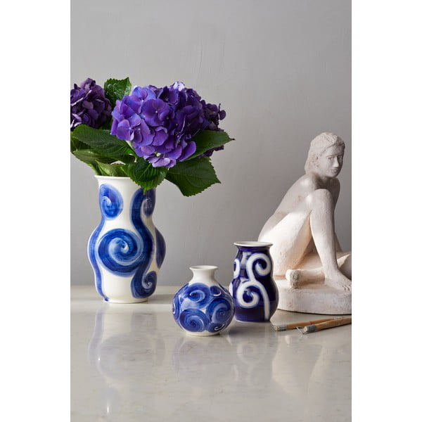 Modrá ručne maľovaná váza z kameniny Tulle – Kähler Design-image-3