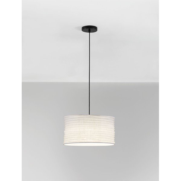 Biele ľanové závesné svietidlo ø 38 cm Linnet – Nova Luce-image-2