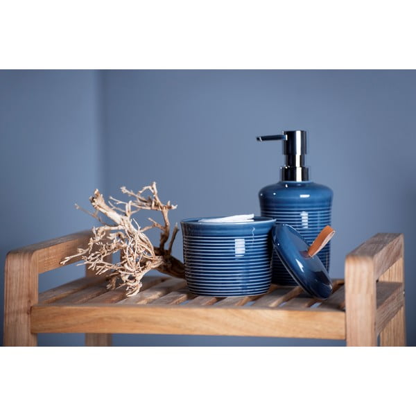 Modrý keramický dávkovač na mydlo Wenko Súprava-image-4