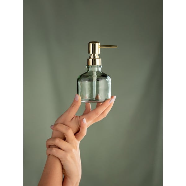 Sklenený dávkovač mydla v mentolovej farbe 200 ml Atessa – Wenko-image-1