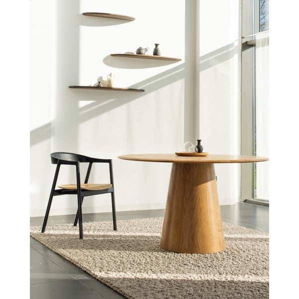 Okrúhly jedálenský stôl z dubového dreva v prírodnej farbe ø 126 cm Mushroom – Gazzda-image-3