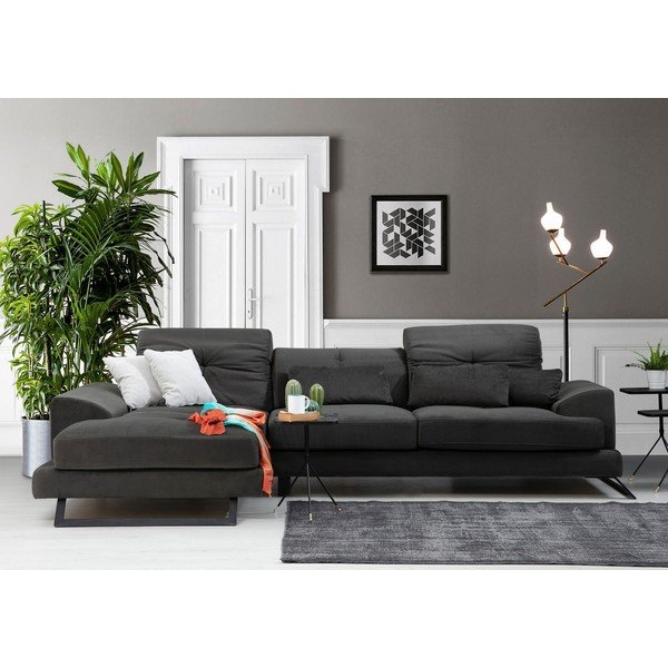 Tmavosivá rohová pohovka (ľavý roh) Frido – Balcab Home-image-1