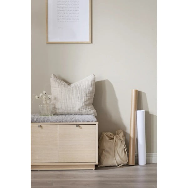 Skrinka na topánky v dekore duba s lavicou v šedo-prírodnej farbe Confetti – Rowico-image-1