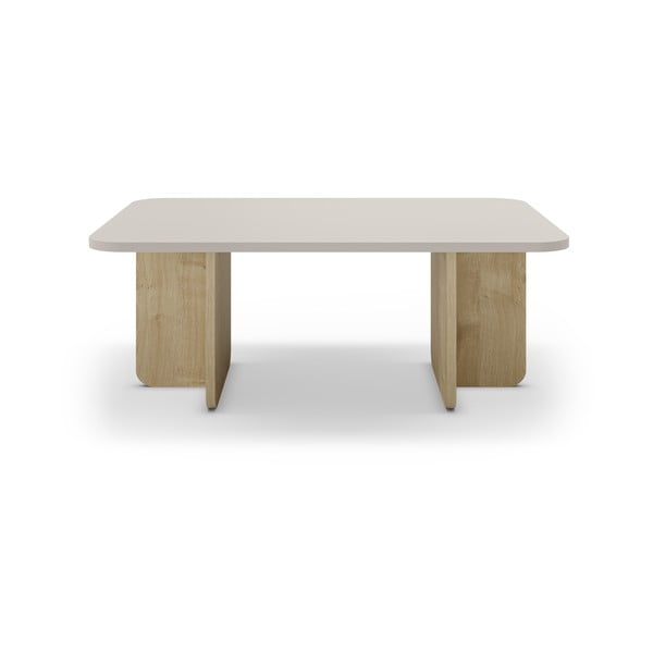 Krémovobiely/v prírodnej farbe konferenčný stolík v dekore duba 56x100 cm Hillary – Marckeric