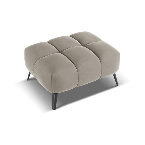 Béžová zamatová podnožka Nalu – Makamii-image-2