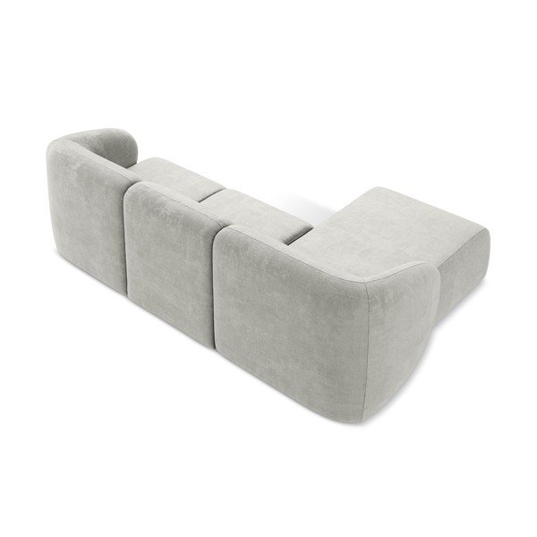 Svetlosivá ženilková rohová pohovka (ľavý roh/s leňoškou) Lani – Makamii-image-3