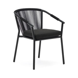 Čierna kovová záhradná stolička Xelida - Kave Home