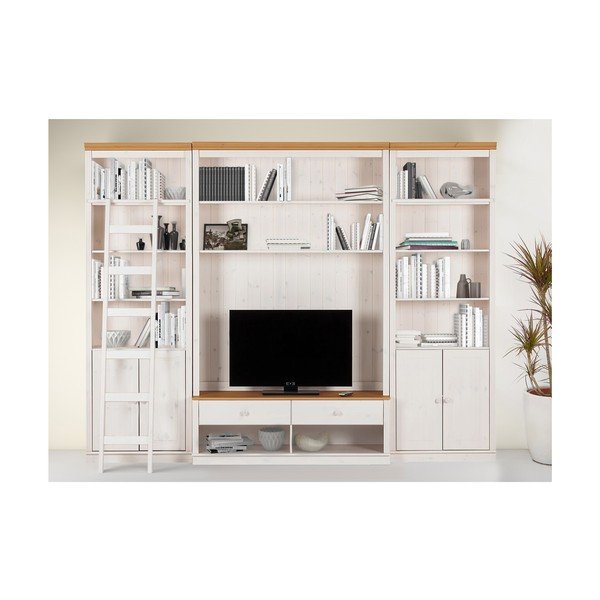 Biela TV zostava z borovicového dreva 288x223 cm Anita – Støraa-image-2