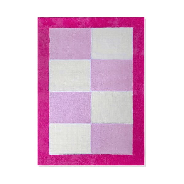 Detský koberec Mavis Pink Squares, 100x150 cm