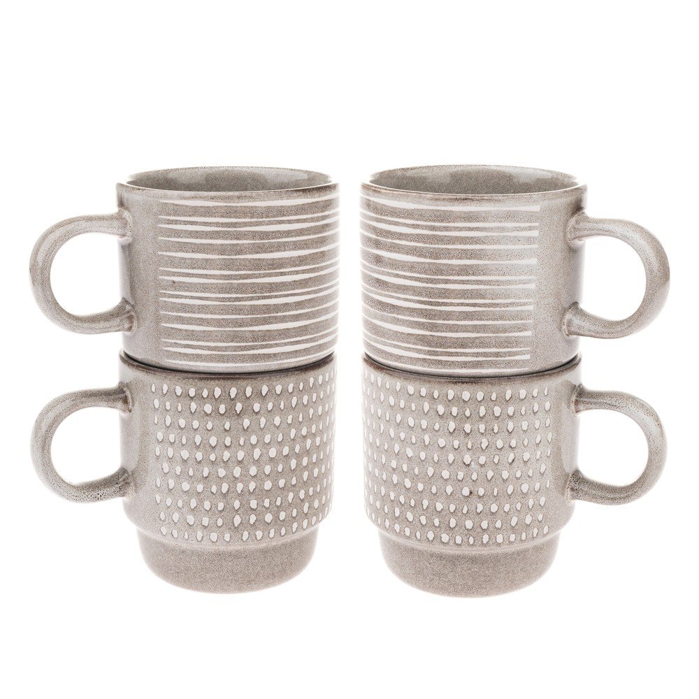 Svetlohnedé keramické šálky v súprave 4 ks 290 ml – Dakls