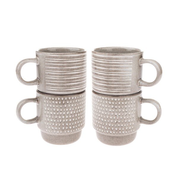 Svetlohnedé keramické šálky v súprave 4 ks 290 ml – Dakls