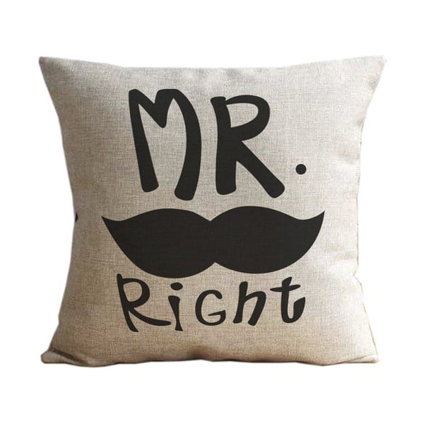 Obliečka na vankúš Mr. Moustache, 45x45 cm