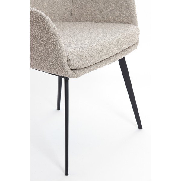 Béžové čalúnené jedálenské kreslo s podrúčkami Leone – Light & Living-image-4