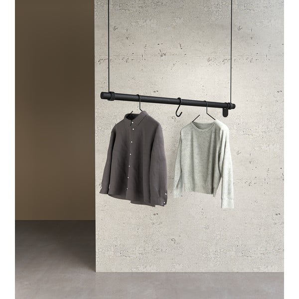 Čierny nástenný vešiak z dubového dreva 110 cm Swing L – LIND DNA-image-2