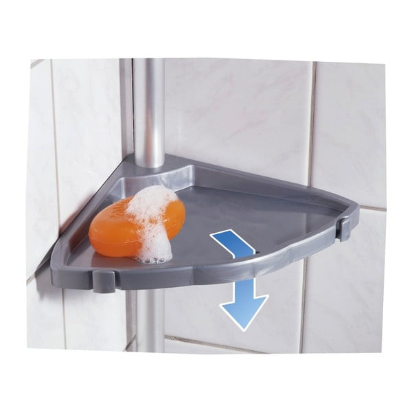 Sivá teleskopická nástenná polička do kúpeľne Wenko Easy-image-3