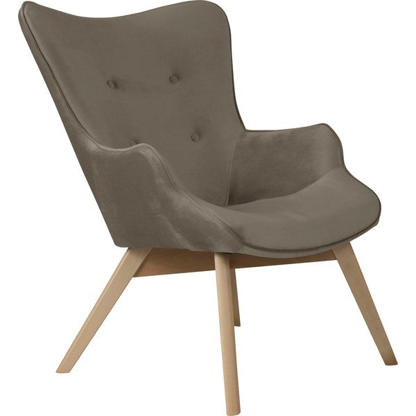 Svetlohnedé zamatové kreslo Niko – Ropez