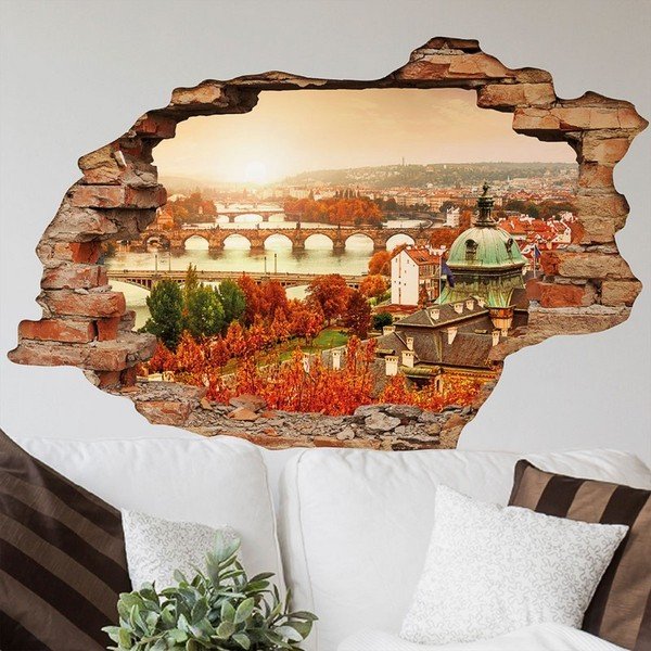 3D samolepka na stenu Ambiance Praha Jeseň, 90 × 60 cm-image-1