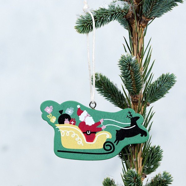 Drevená ozdoba na stromček Rex London Sleigh-image-1