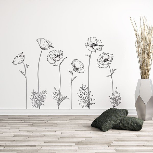 Sada samolepiek na stenu Ambiance Poppies-image-2