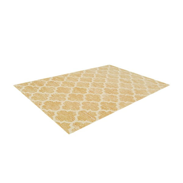 Ručne tuftovaný žltý koberec Bakero Diamond, 183 × 122 cm-image-1