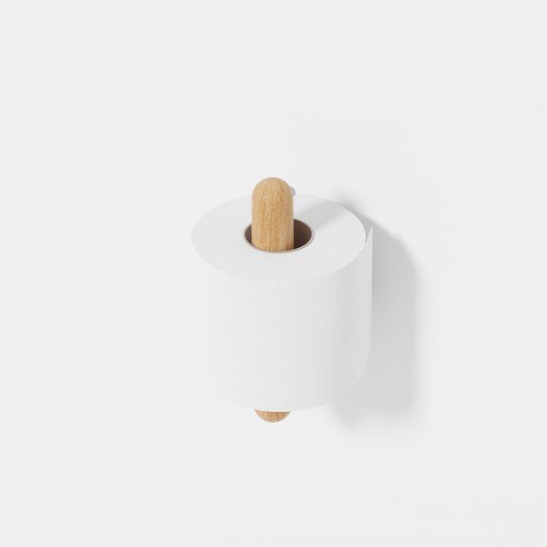 Nástenný držiak na toaletný papier z dubového dreva Wireworks Yoku-image-3