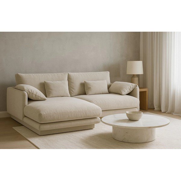 Béžová rohová pohovka (ľavý roh) Torino – Micadoni Home-image-1