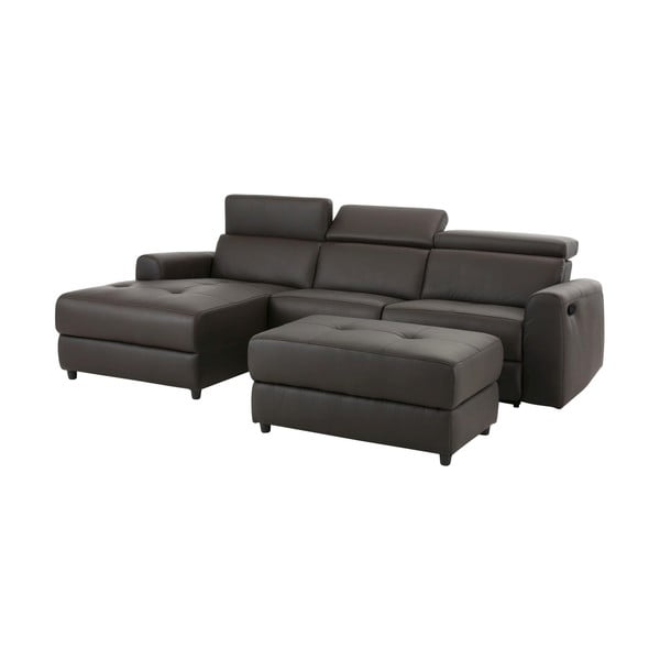 Tmavohnedá kožená rohová pohovka (ľavý roh) Capena – Støraa-image-4