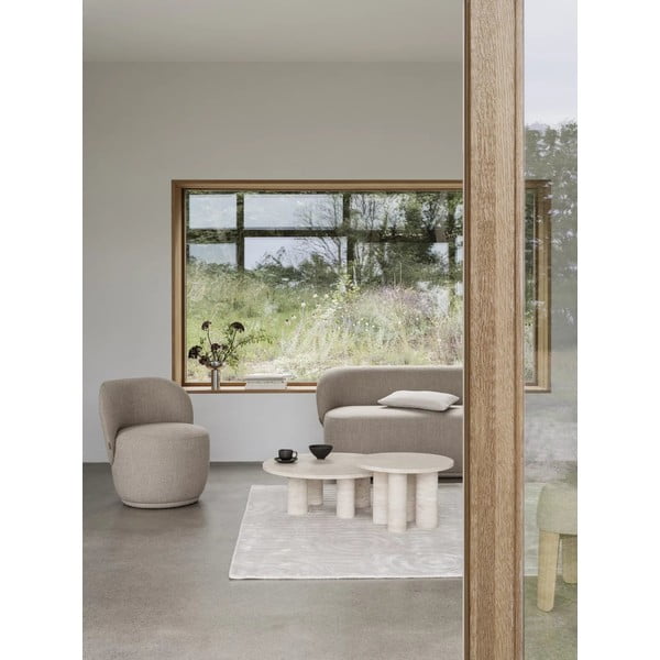 Béžový kamenný okrúhly konferenčný stolík ø 75 cm Volos – Blomus-image-1