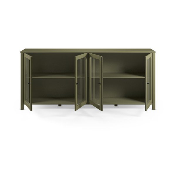 Zelená vitrína z borovicového dreva 186x80x40 cm Alessandra – Marckeric-image-3